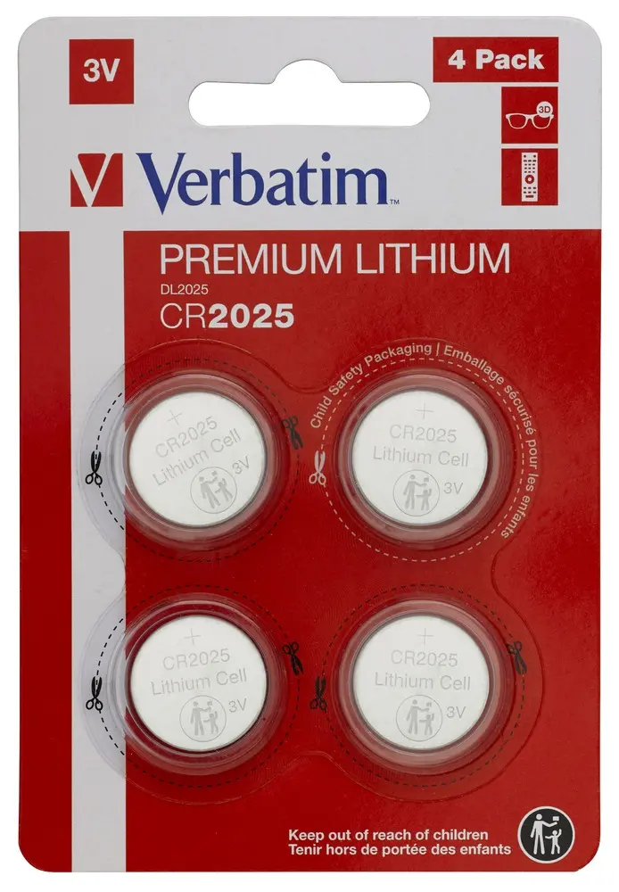 Батерия, Verbatim LITHIUM BATTERY CR2025 3V 4 PACK