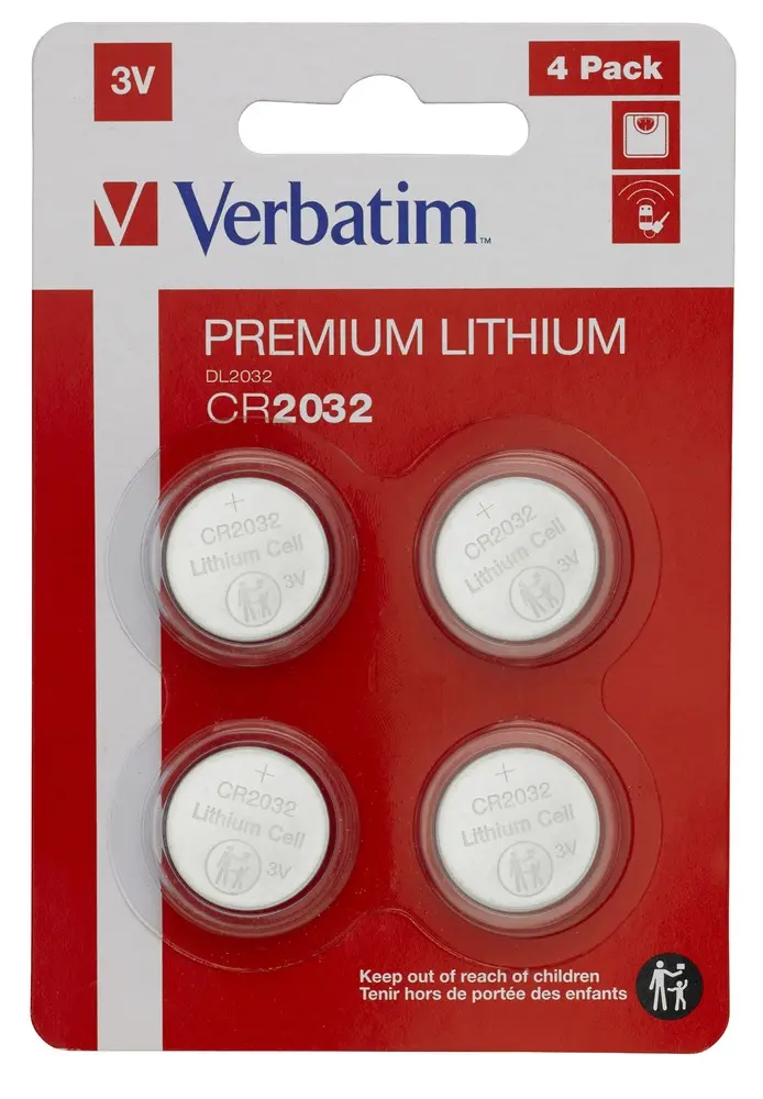 Батерия, Verbatim LITHIUM BATTERY CR2032 3V 4 PACK