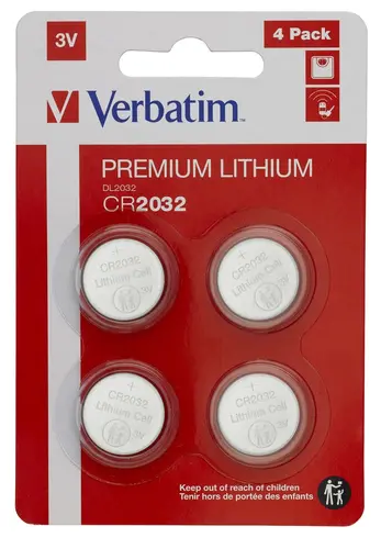 Baterie, Verbatim Lithium Battery CR2032 3V pachet de 4 - 1