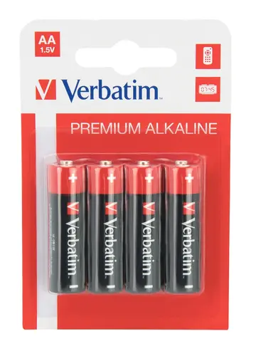 Батерия, Verbatim ALKALINE BATTERY AA 4 PACK (HANGCARD)