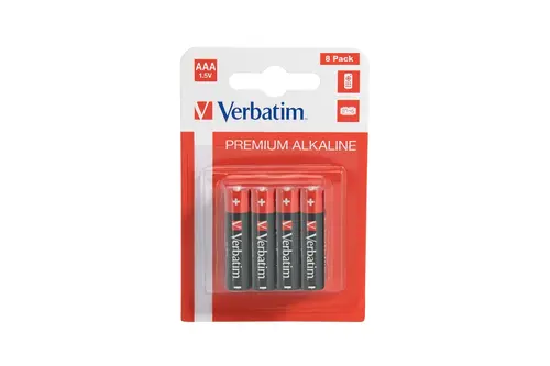Батерия, Verbatim ALKALINE BATTERY AAA 8 PACK (HANGCARD)