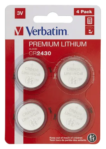 Батерия, Verbatim LITHIUM BATTERY CR2430 3V 4 PACK