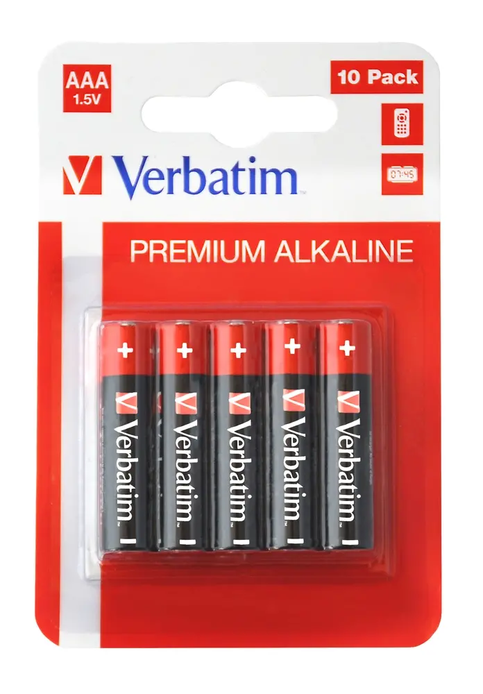 Батерия, Verbatim ALKALINE BATTERY AAA 10 PACK (HANGCARD)