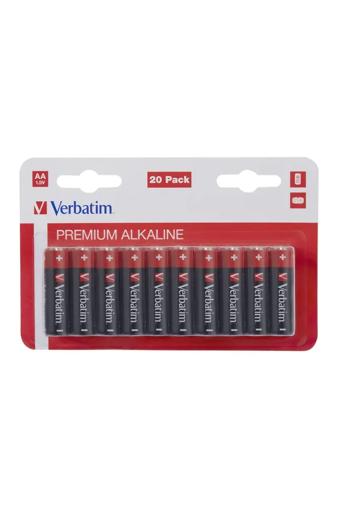 Baterie, Verbatim Alkaline Battery AA 20 Pack (Hangcard)