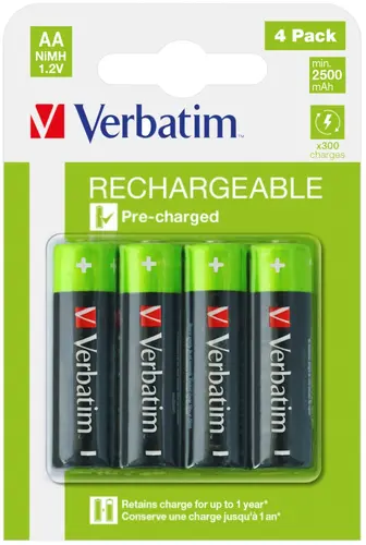 Батерия, Verbatim RECHARGEABLE BATTERY AA 4 PACK / HR6