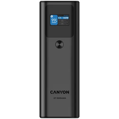 CANYON power bank PB-2010 TFT 27000 mAh 97.2Wh PD140W QC 3.0 Dark Grey - image 2
