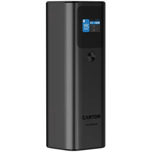 CANYON power bank PB-2010 TFT 27000 mAh 97.2Wh PD140W QC 3.0 Dark Grey - image 3
