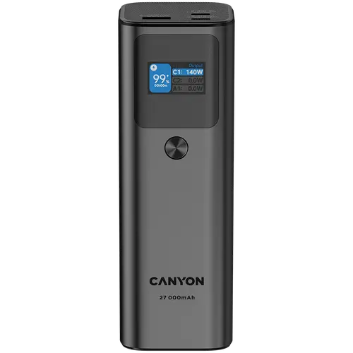 CANYON power bank PB-2010 TFT 27000 mAh 97.2Wh PD140W QC 3.0 Dark Grey