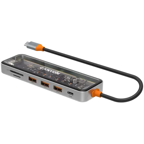 CANYON hub DS-13 7in1 4k USB-C Transparent Space Grey - image 2