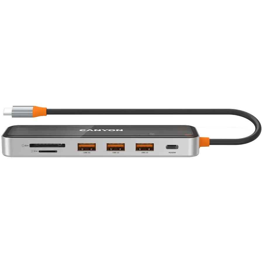 CANYON hub DS-13 7in1 4k USB-C Transparent Space Grey - image 3