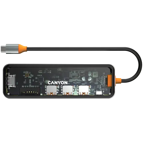 CANYON hub DS-13 7in1 4k USB-C Transparent Space Grey - image 4