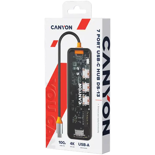CANYON hub DS-13 7in1 4k USB-C Transparent Space Grey - image 6
