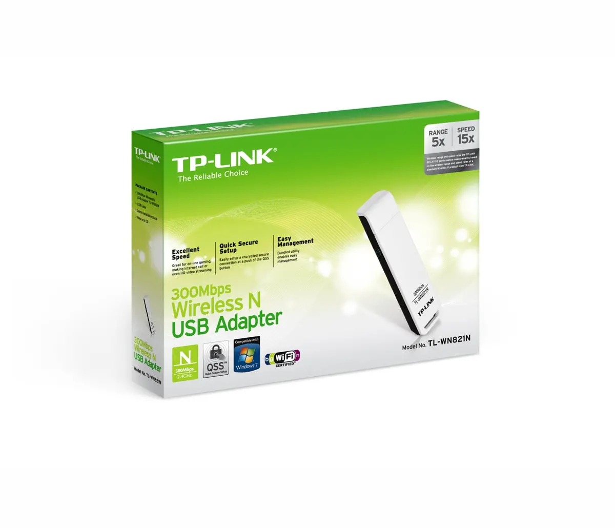 Placă de rețea TP-Link TL-WN821N, USB 2.0 Adapter, 2,4GHz Wireless N 300Mbps, antenă internă QCA(Atheros), 2T2R - image 3
