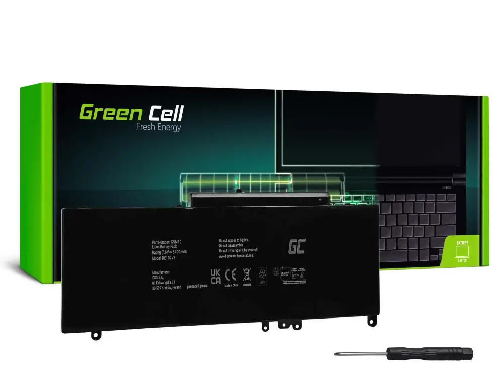 Μπαταρία φορητού υπολογιστή Dell Latitude E5250 E5450 E5550 G5M10 0WYJC2 7,6V 6200mAh GREEN CELL