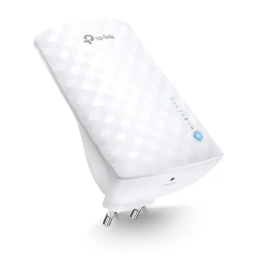 Extender Wi-Fi TP-Link RE190 AC750, conectare în priză, 433Mbps la 5GHz + 300Mbps la 2.4GHz, 802.11ac/a/b/g/n, buton WPS și Reset, 3 antene interne - 3