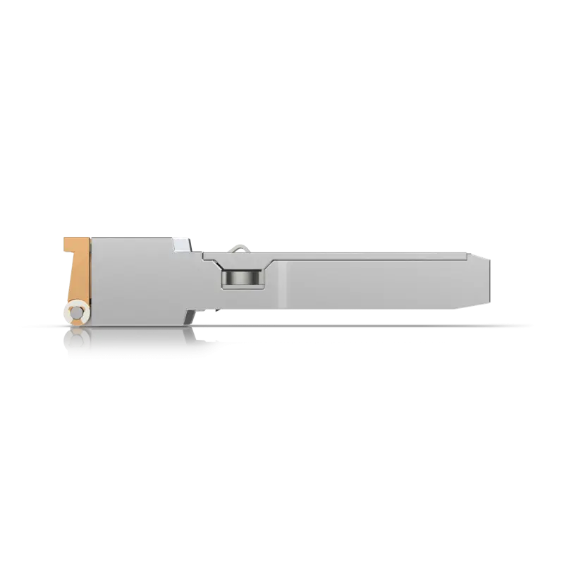 Ubiquiti UACC-CM-RJ45-MG SFP+ to RJ45 adapter, 1/2.5/5/10 GbE is a RJ45 transceiver that can be inserted into an SFP port in order to connect a copper Ethernet cable - image 1