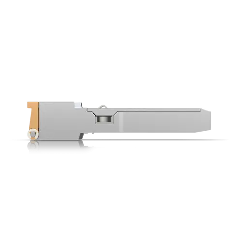 Ubiquiti UACC-CM-RJ45-MG SFP+ to RJ45 adapter, 1/2.5/5/10 GbE is a RJ45 transceiver that can be inserted into an SFP port in order to connect a copper Ethernet cable - image 1