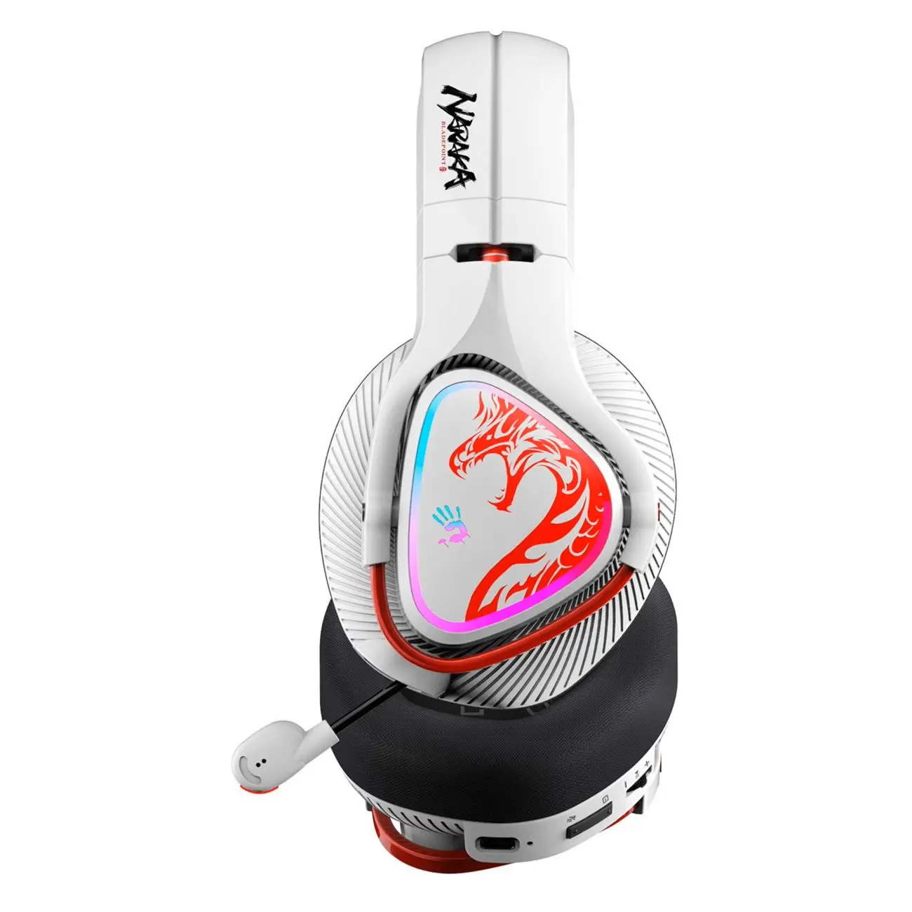 Căști de gaming A4TECH Bloody MR720 Naraka, RGB, Bluetooth + USB, Albe - image 1