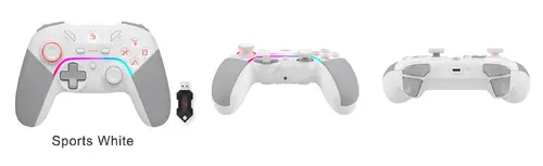 Controler de gaming A4tech Bloody GPW70, Cu fir și fără fir, RGB, Alb - 1
