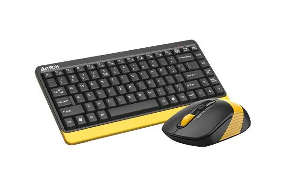Комплект клавиатура и мишка A4TECH Fstyler FG1110, Безжичен, Черен/Жълт - image 1