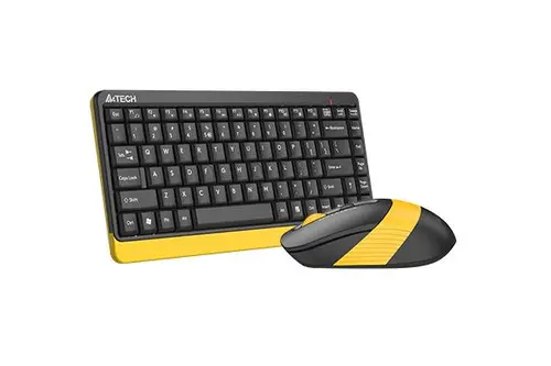 Комплект клавиатура и мишка A4TECH Fstyler FG1110, Безжичен, Черен/Жълт - image 2