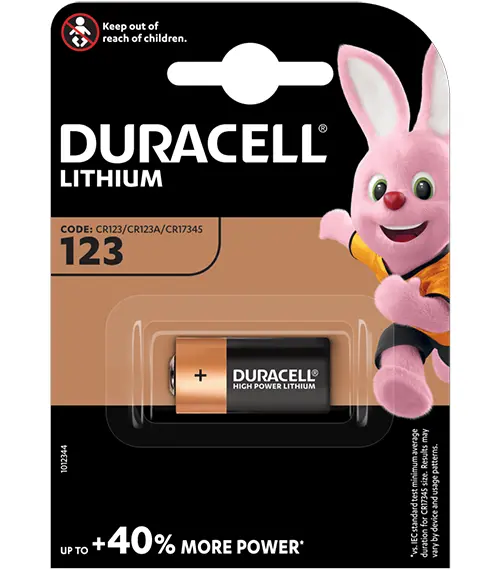 Baterie litiu foto DURACELL CR-123 3V