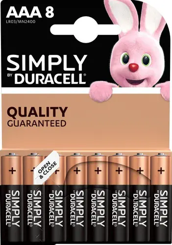 Αλκαλική μπαταρία LR03 AAA 8pk blister SIMPLY MN2400 DURACELL - 1