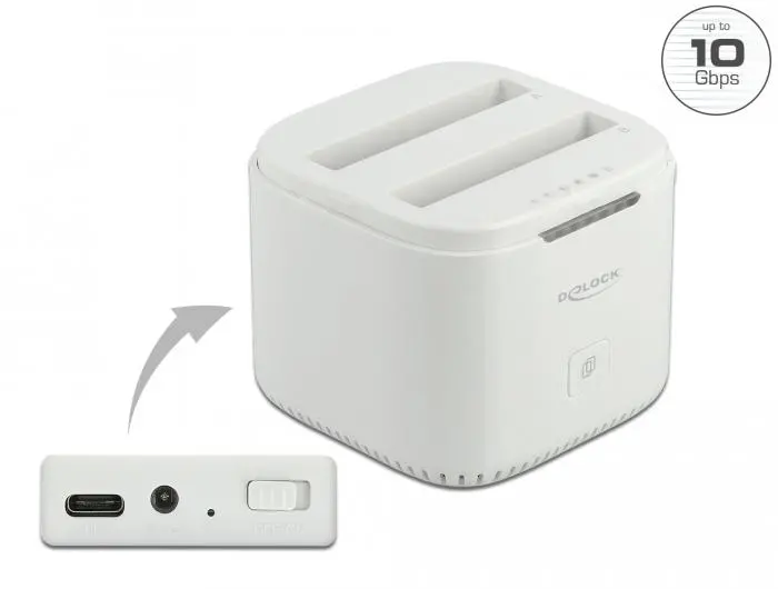 Станция Delock USB-C, За 2 x 2.5″ SATA HDD / SSD, Клониране - image 1