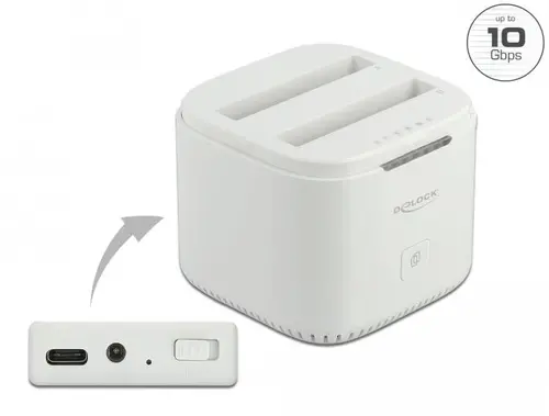 Станция Delock USB-C, За 2 x 2.5″ SATA HDD / SSD, Клониране - image 1