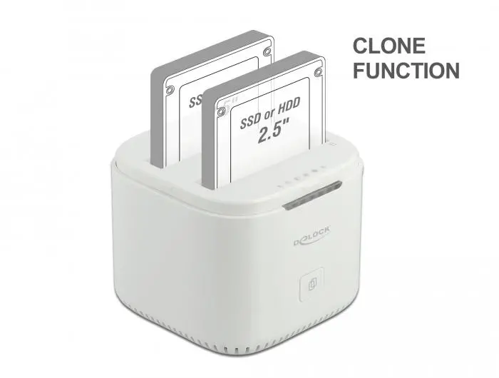 Станция Delock USB-C, За 2 x 2.5″ SATA HDD / SSD, Клониране - image 3