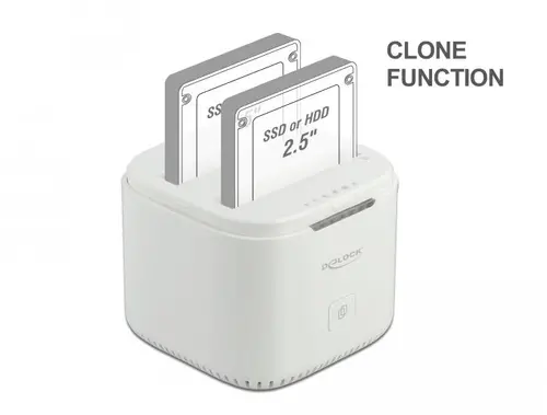 Станция Delock USB-C, За 2 x 2.5″ SATA HDD / SSD, Клониране - image 3