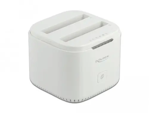 Stație Delock USB-C, pentru 2 x 2.5″ SATA HDD / SSD, Clonare - 1