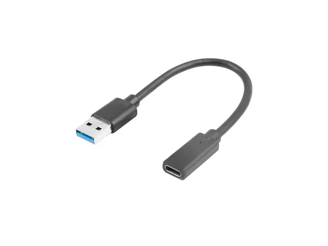Кабел, Lanberg USB-C (F) -> USB-A(M) cable 0.15 m, black