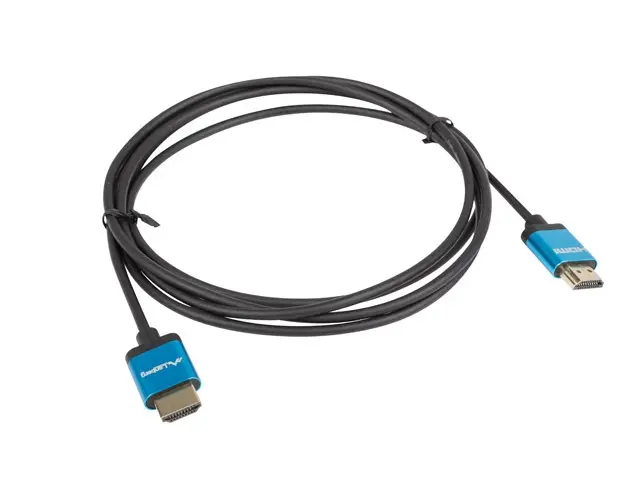 Кабел, Lanberg HDMI M/M V2.0 4K cable 0.5m, slim, black - image 1