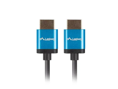 Кабел, Lanberg HDMI M/M V2.0 4K cable 0.5m, slim, black - image 2