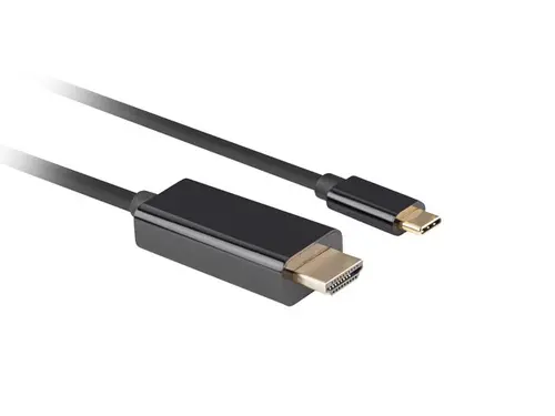 Кабел, Lanberg USB-C (M) -> HDMI(M) 2.0 4K 60hz cable 0.5m, black - image 2