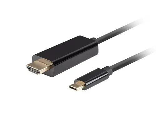 Кабел, Lanberg USB-C (M) -> HDMI(M) 2.0 4K 60hz cable 0.5m, black