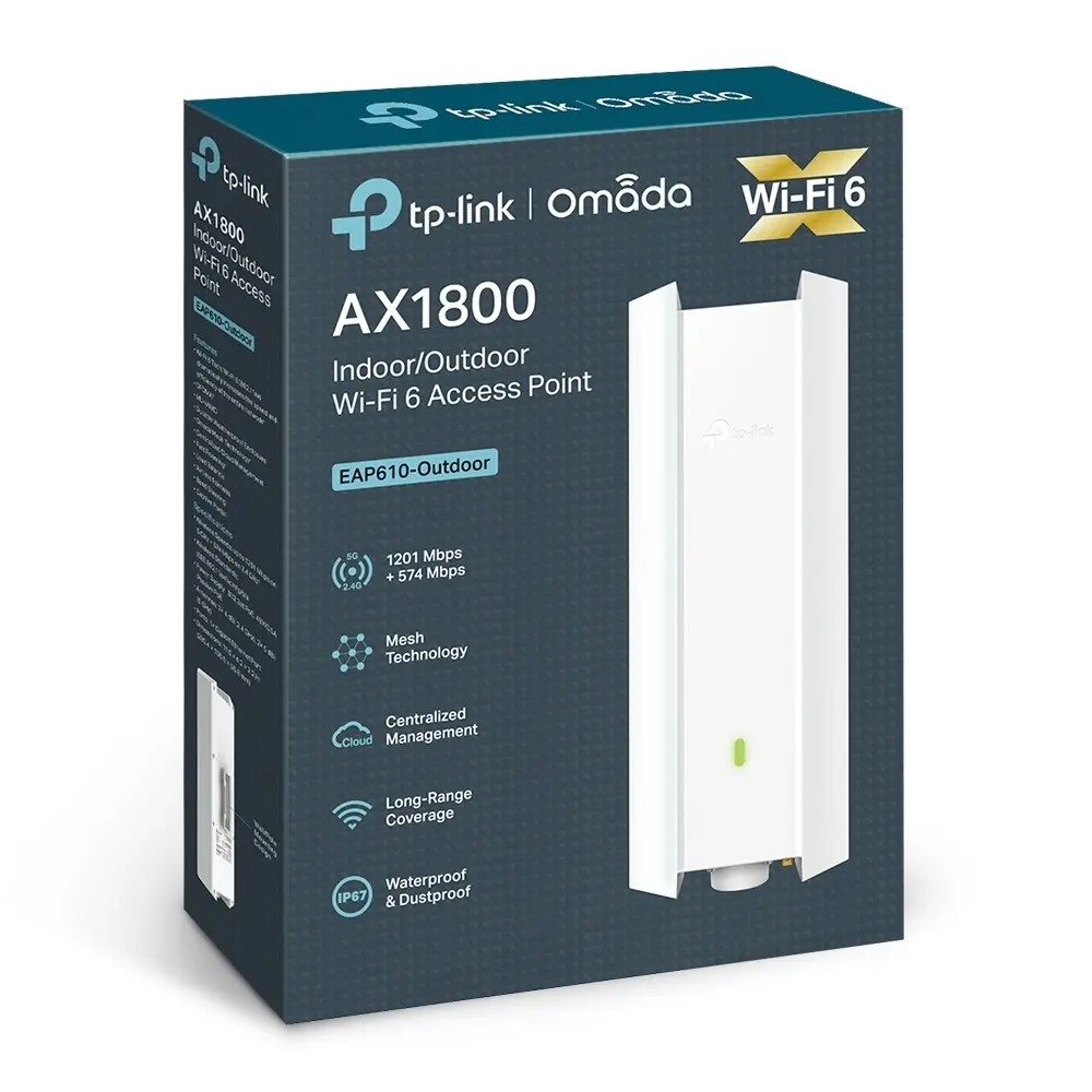 TP-Link EAP610-Outdoor AX1800 Outdoor Dual-Band Wi-Fi 6 Access Point,1× G RJ45 Port,574Mbps at 2.4 GHz + 1201 Mbps at 5 GHz,IP67,4×Internal Antennas,Mesh, Seamless Roaming, MU-MIMO, Band Steering, Beamforming,Load Balance, Airtime Fairness,Omada app - image 8