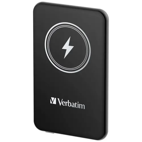 Външна батерия, Verbatim MCP-5BK Power Pack 5000 mAh with UBS-C PD 20W / Magnetic Wireless Charging 15W Black - image 1