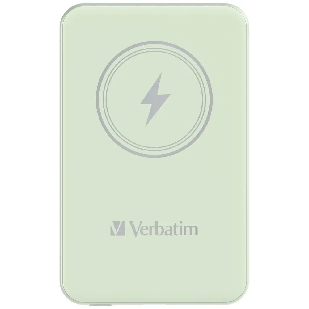 Външна батерия, Verbatim MCP-5GN Power Pack 5000 mAh with UBS-C PD 20W / Magnetic Wireless Charging 15W Green