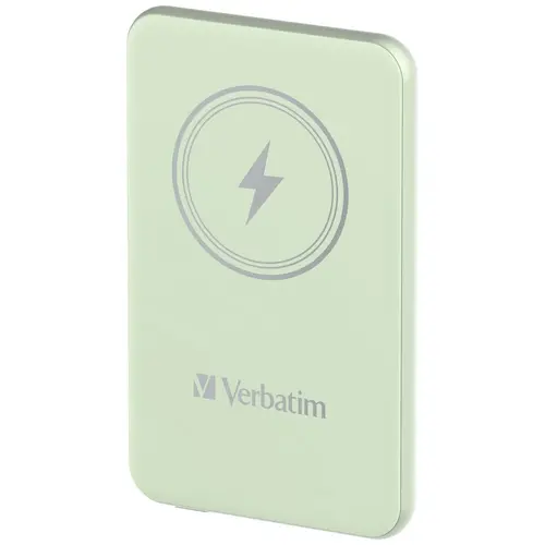 Външна батерия, Verbatim MCP-5GN Power Pack 5000 mAh with UBS-C PD 20W / Magnetic Wireless Charging 15W Green - image 1