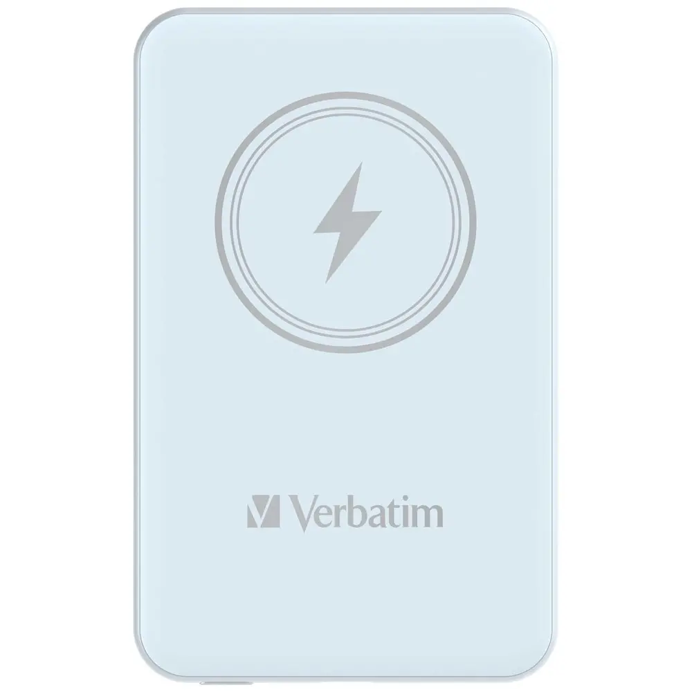 Външна батерия, Verbatim MCP-5BE Power Pack 5000 mAh with UBS-C PD 20W / Magnetic Wireless Charging 15W Blue