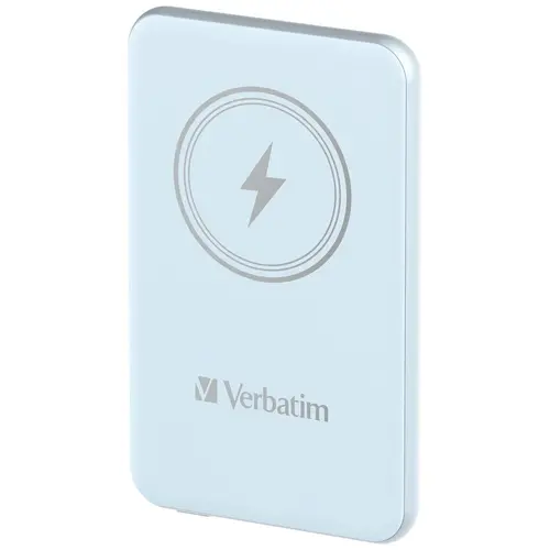 Външна батерия, Verbatim MCP-5BE Power Pack 5000 mAh with UBS-C PD 20W / Magnetic Wireless Charging 15W Blue - image 1