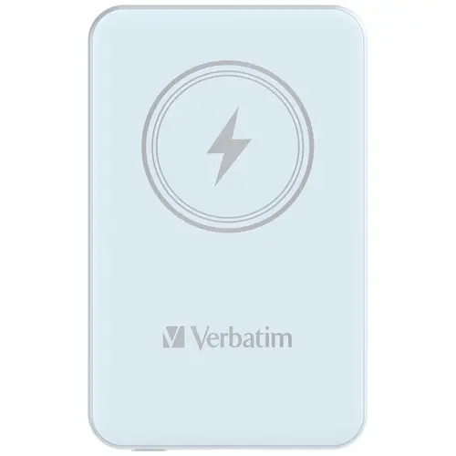 Външна батерия, Verbatim MCP-5BE Power Pack 5000 mAh with UBS-C PD 20W / Magnetic Wireless Charging 15W Blue