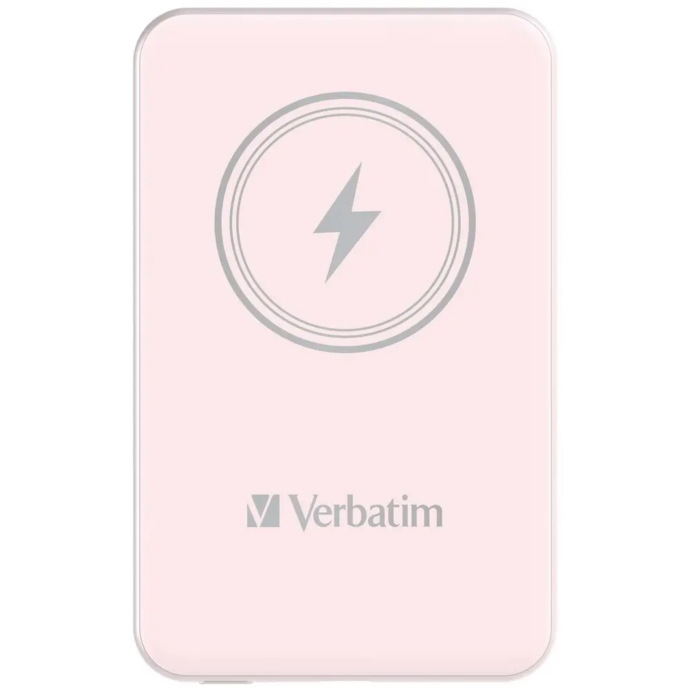 Външна батерия, Verbatim MCP-5PK Power Pack 5000 mAh with UBS-C PD 20W / Magnetic Wireless Charging 15W Pink