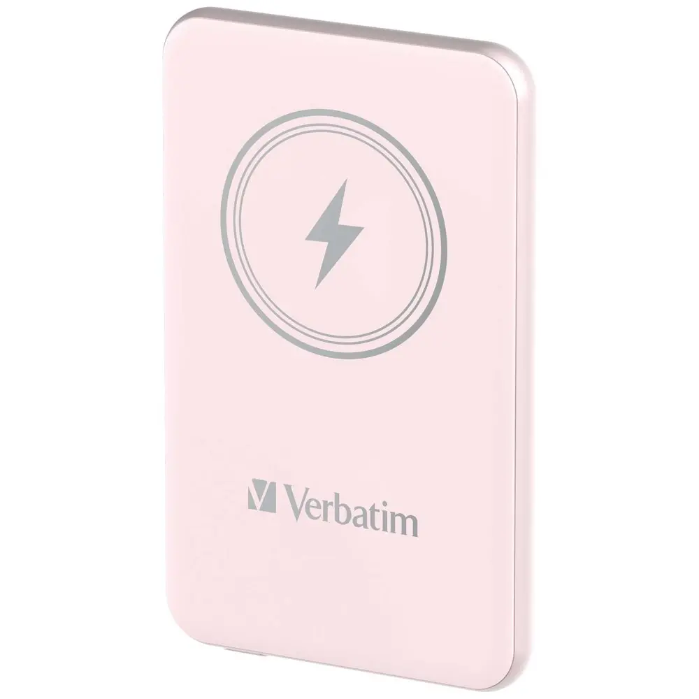 Външна батерия, Verbatim MCP-5PK Power Pack 5000 mAh with UBS-C PD 20W / Magnetic Wireless Charging 15W Pink - image 1