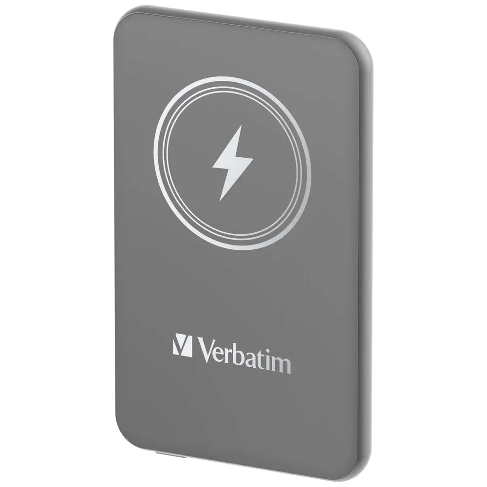 Външна батерия, Verbatim MCP-5GY Power Pack 5000 mAh with UBS-C PD 20W / Magnetic Wireless Charging 15W Grey - image 1