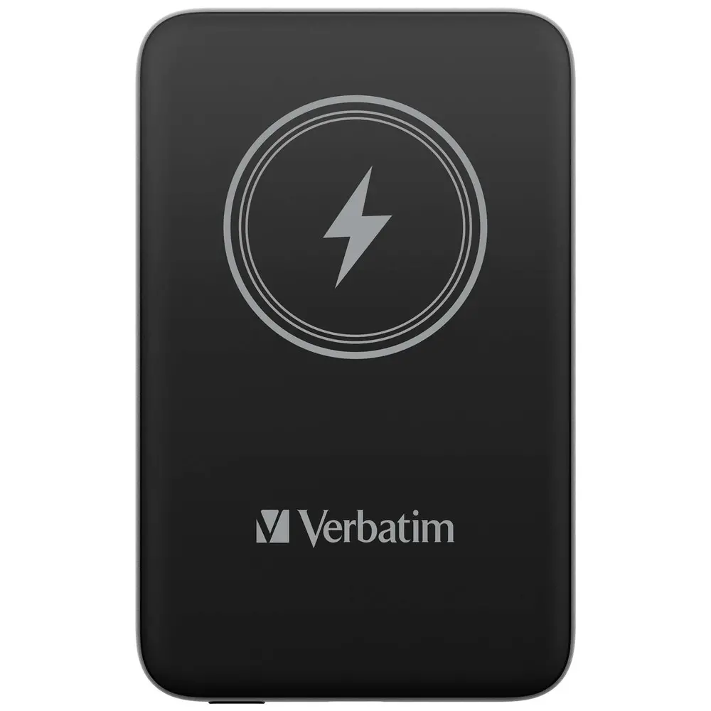 Външна батерия, Verbatim MCP-10BK Power Pack 10000 mAh with UBS-C PD 20W / Magnetic Wireless Charging 15W Black