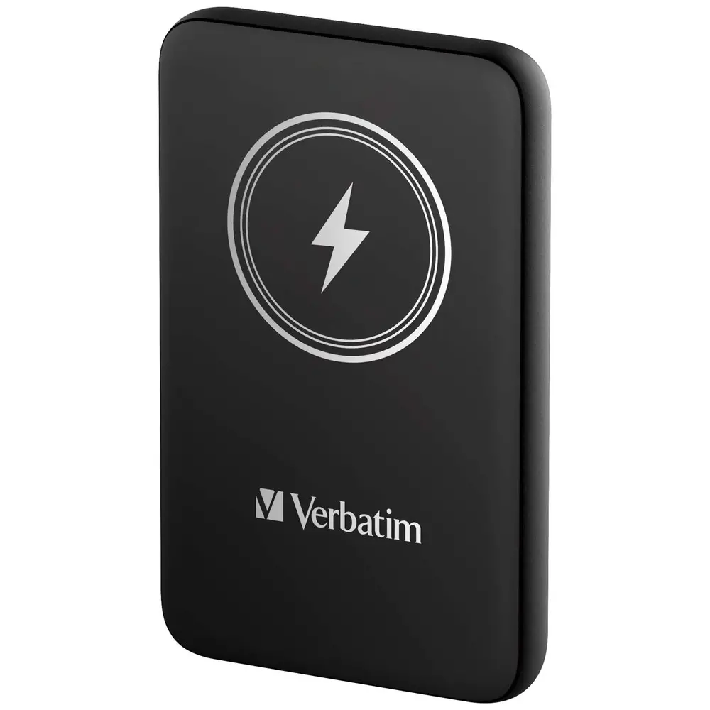 Външна батерия, Verbatim MCP-10BK Power Pack 10000 mAh with UBS-C PD 20W / Magnetic Wireless Charging 15W Black - image 1