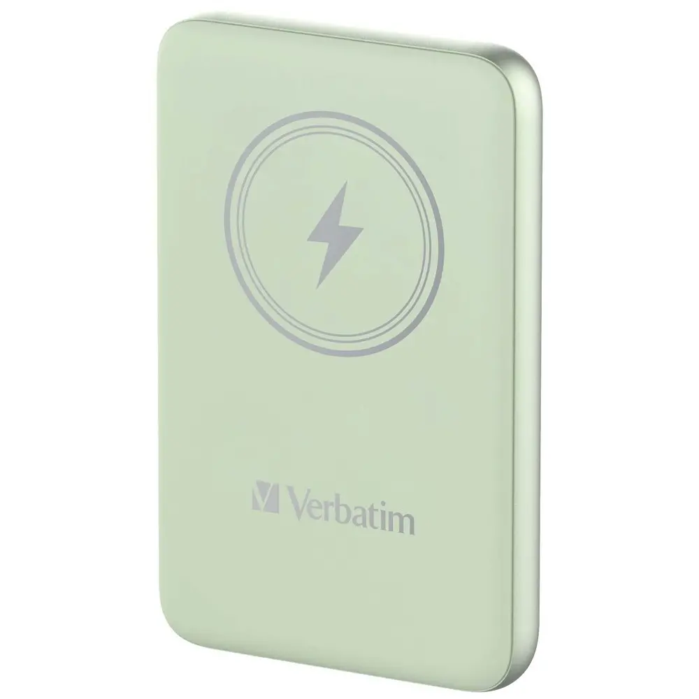 Външна батерия, Verbatim MCP-10GN Power Pack 10000 mAh with UBS-C PD 20W / Magnetic Wireless Charging 15W Green - image 1